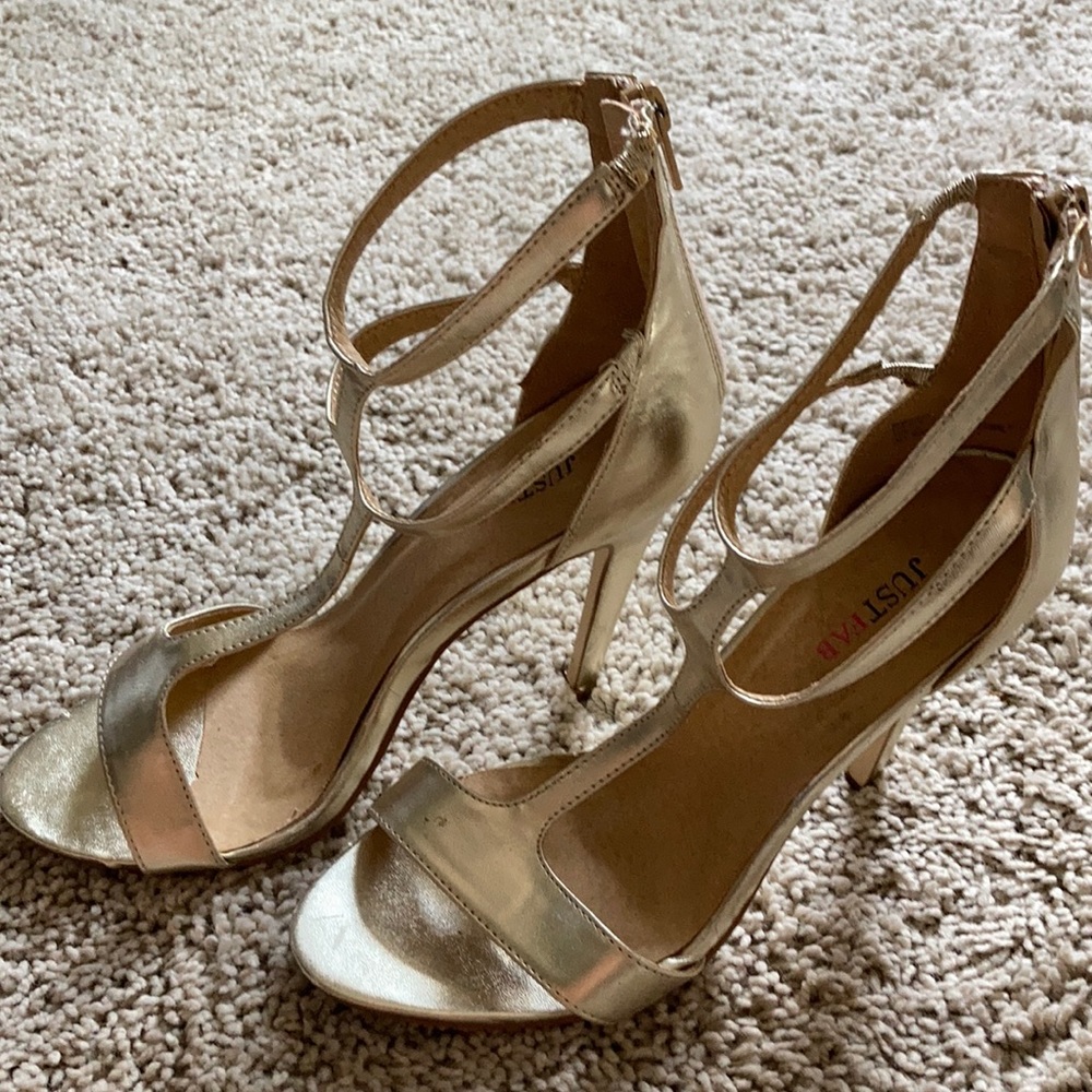 JustFab Gold heels